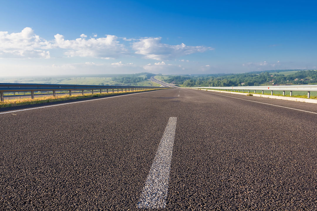 an asphalt road