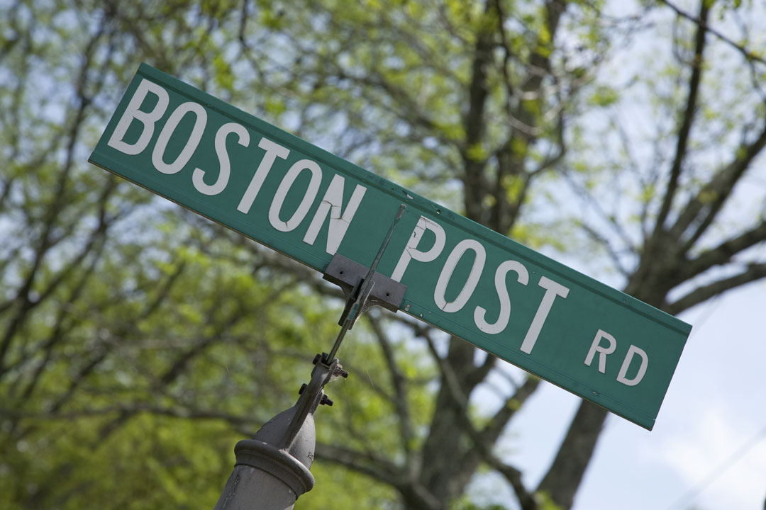 a Boston Post Road sign